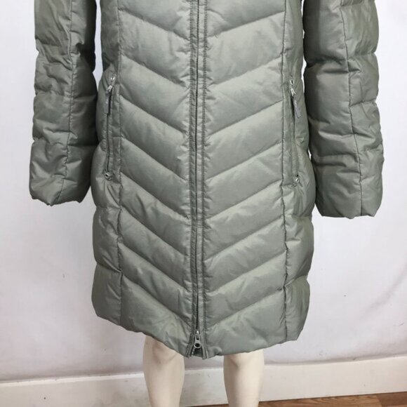EDDIE BAUER ~ WOMENS MEDIUM ~ GRAY QUILTED DOWN PARKA DOWN COAT WITH HOOD - Picture 4 of 8